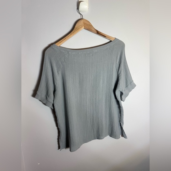 Aerie Waffle-Knit Slouchy Top – Gray – Size M - Picture 3 of 5